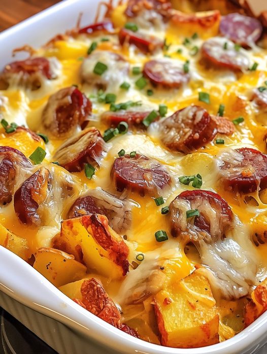 Cheesy Ranch Sausage Potato Bake