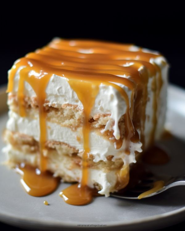 Ritz Cracker Salted Caramel Icebox Cake