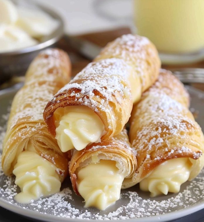 RECIPES ITALIAN CREAM STUFFED CANNONCINI (PUFF PASTRY HORNS)