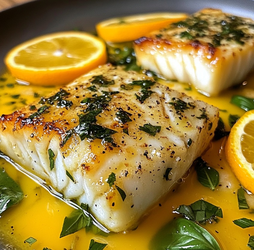 Pan-Fried Cod in a Citrus Basil Butter Sauce