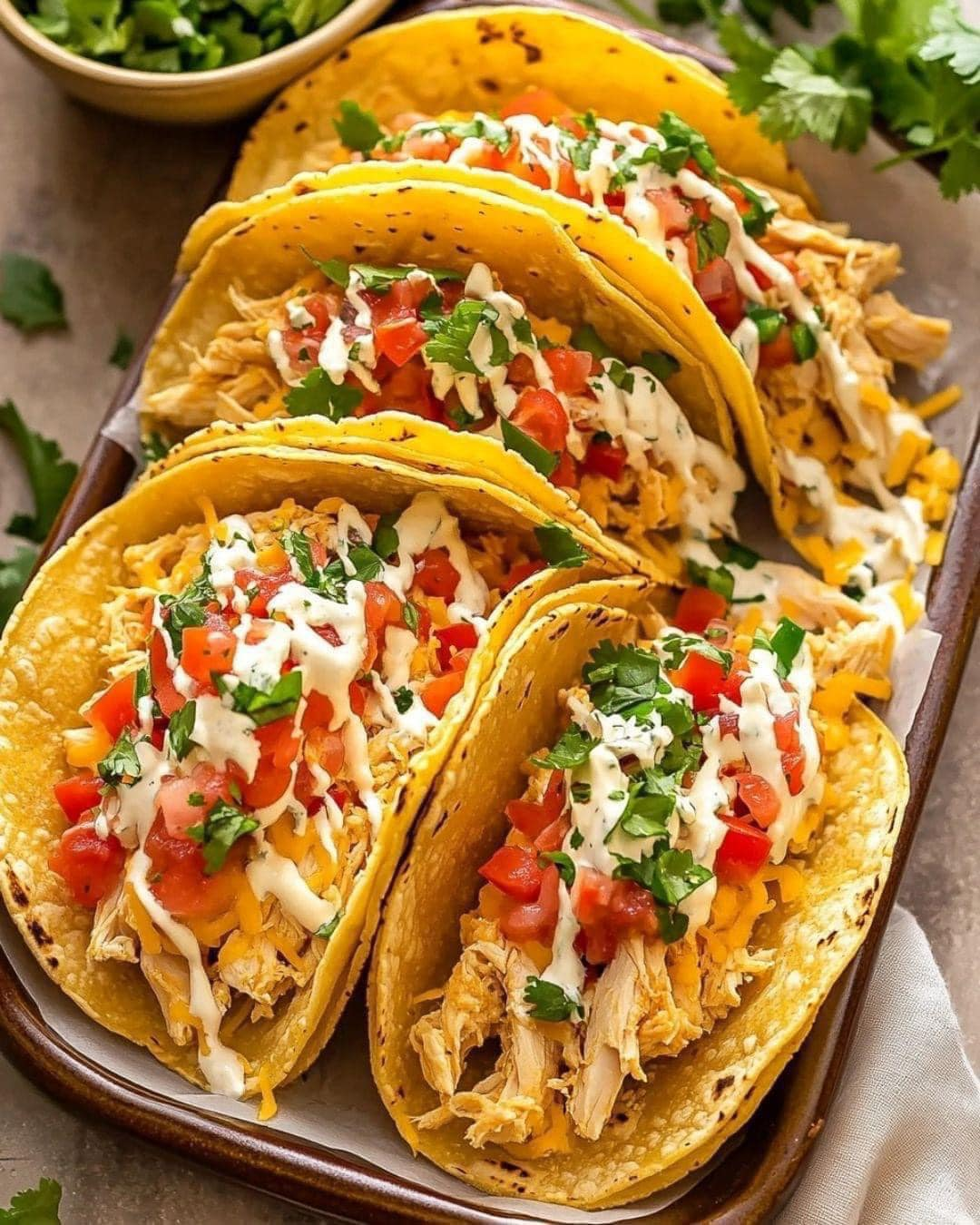 Crockpot Cream Cheese Salsa Chicken Tacos