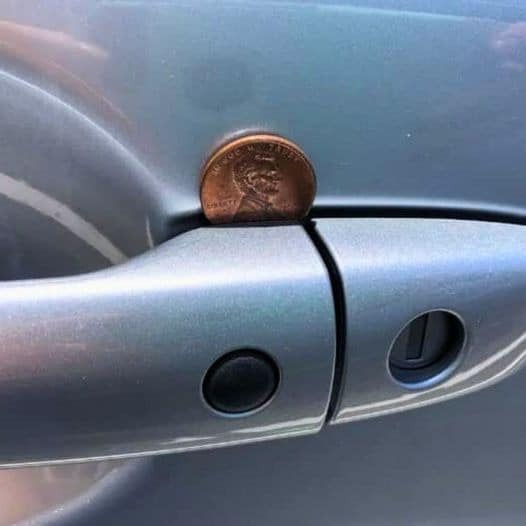 This is the significance of finding a penny stuck in your car door handle.