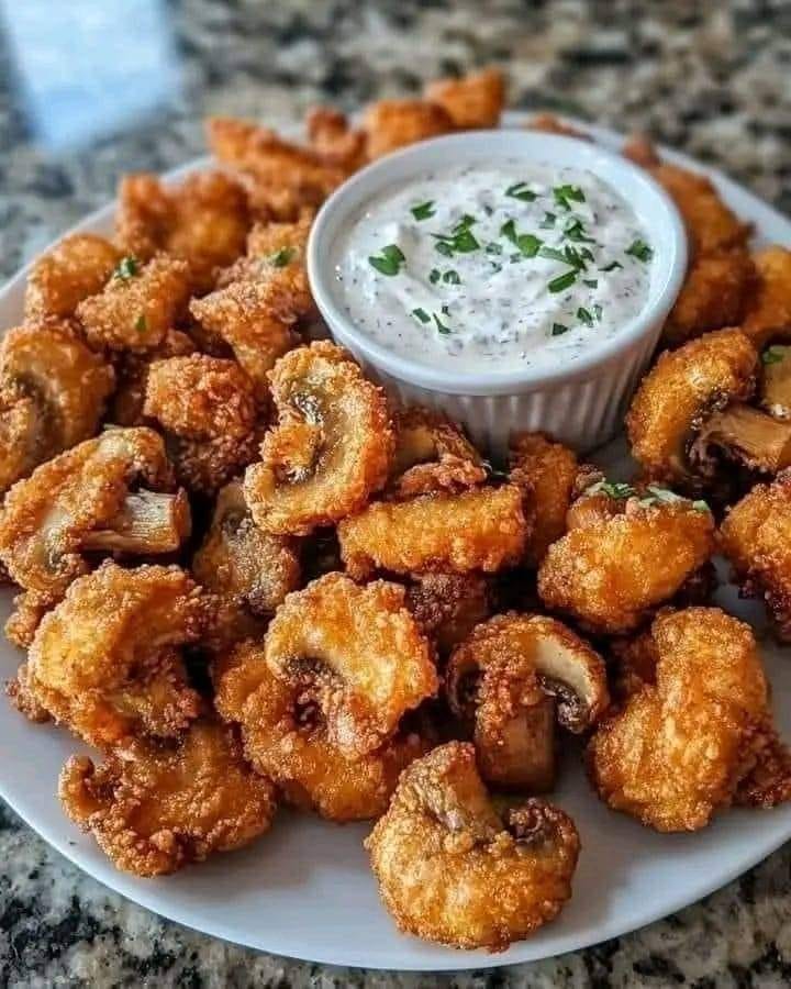 WOULD YOU EAT THESE CRISPY FRIED MUSHROOMS WITH COOL RANCH DIP