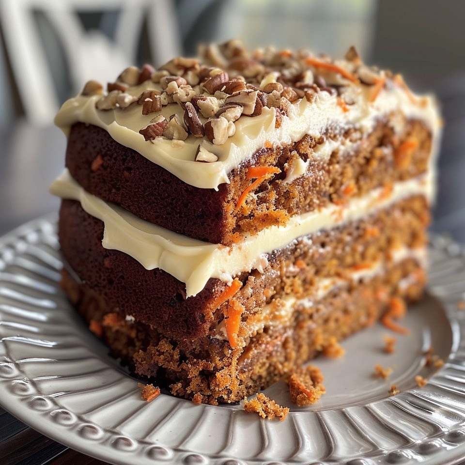 🥕🍰 Delicious Carrot Cake with Orange Zest Cream Cheese Frosting 🍊🥕