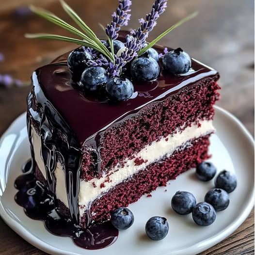 🍫💜 Blueberry Chocolate Lavender Dream Cake 💜🍫 Indulge in the magical combination of rich chocolate, fresh blueberries, and a touch of lavender with this Blueberry Chocolate Lavender Dream Cake. Topped with creamy frosting, it’s a dessert that will elevate any special occasion! Ingredients: 1 ½ cups all-purpose flour 1 ½ tsp baking powder ½ tsp baking soda ¼ tsp salt ½ cup unsalted butter, softened 1 cup granulated sugar 2 large eggs 1 tsp vanilla extract ½ cup sour cream ½ cup whole milk ½ cup cocoa powder 1 cup fresh blueberries 1 tbsp dried culinary lavender ½ cup blueberry jam 2 cups cream cheese frosting Fresh blueberries & lavender sprigs for garnish Chocolate ganache (optional)  Read more on next page