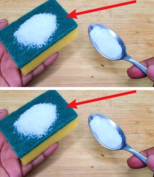 Dishwashing sponge, add salt before use: the secret of housewives Details in the first comment 😊 Only polite members say thank you