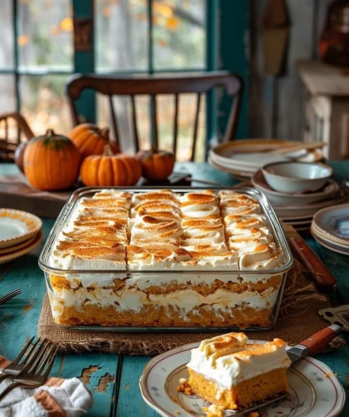 Layered Pumpkin Dessertngredients: 1-1/2 cups graham cracker crumbs 1/3 cup sugar 1 teaspoon ground cinnamon 1/3 cup butter, melted Cream Cheese Filling: 12 ounces cream cheese, softened 1 cup sugar 3 large eggs Pumpkin Filling: 1 can (15 ounces) solid-pack pumpkin 3 large eggs, separated 3/4 cup sugar, divided 1/2 cup 2% milk 2 teaspoons ground cinnamon 1/2 teaspoon salt 1 envelope unflavored gelatin 1/4 cup cold water Topping: 1 cup heavy whipping cream 3 tablespoons sugar 1/4 teaspoon vanilla extract  Directions:  Continued on next pagengredients: 1-1/2 cups graham cracker crumbs 1/3 cup sugar 1 teaspoon ground cinnamon 1/3 cup butter, melted Cream Cheese Filling: 12 ounces cream cheese, softened 1 cup sugar 3 large eggs Pumpkin Filling: 1 can (15 ounces) solid-pack pumpkin 3 large eggs, separated 3/4 cup sugar, divided 1/2 cup 2% milk 2 teaspoons ground cinnamon 1/2 teaspoon salt 1 envelope unflavored gelatin 1/4 cup cold water Topping: 1 cup heavy whipping cream 3 tablespoons sugar 1/4 teaspoon vanilla extract  Directions:  Continued on next page