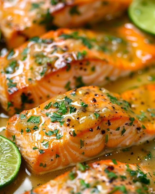 Baked Honey Lime Garlic Butter Salmon