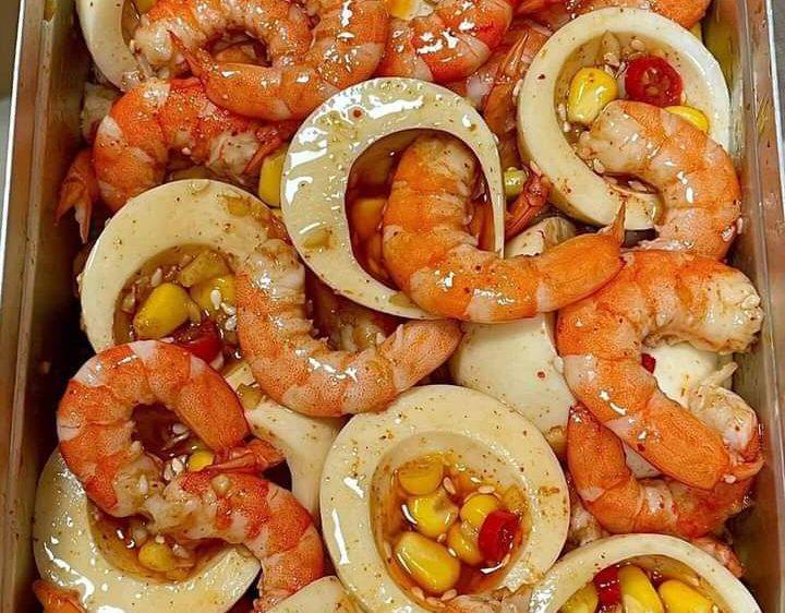 Shrimp Marinated In Soy Sauce With Egg Whites