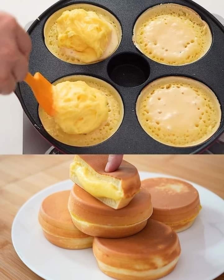 Pancakes with Custard Cream: A Stovetop Treat