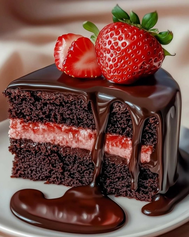 Chocolate Cake with Fresh Strawberry Filling