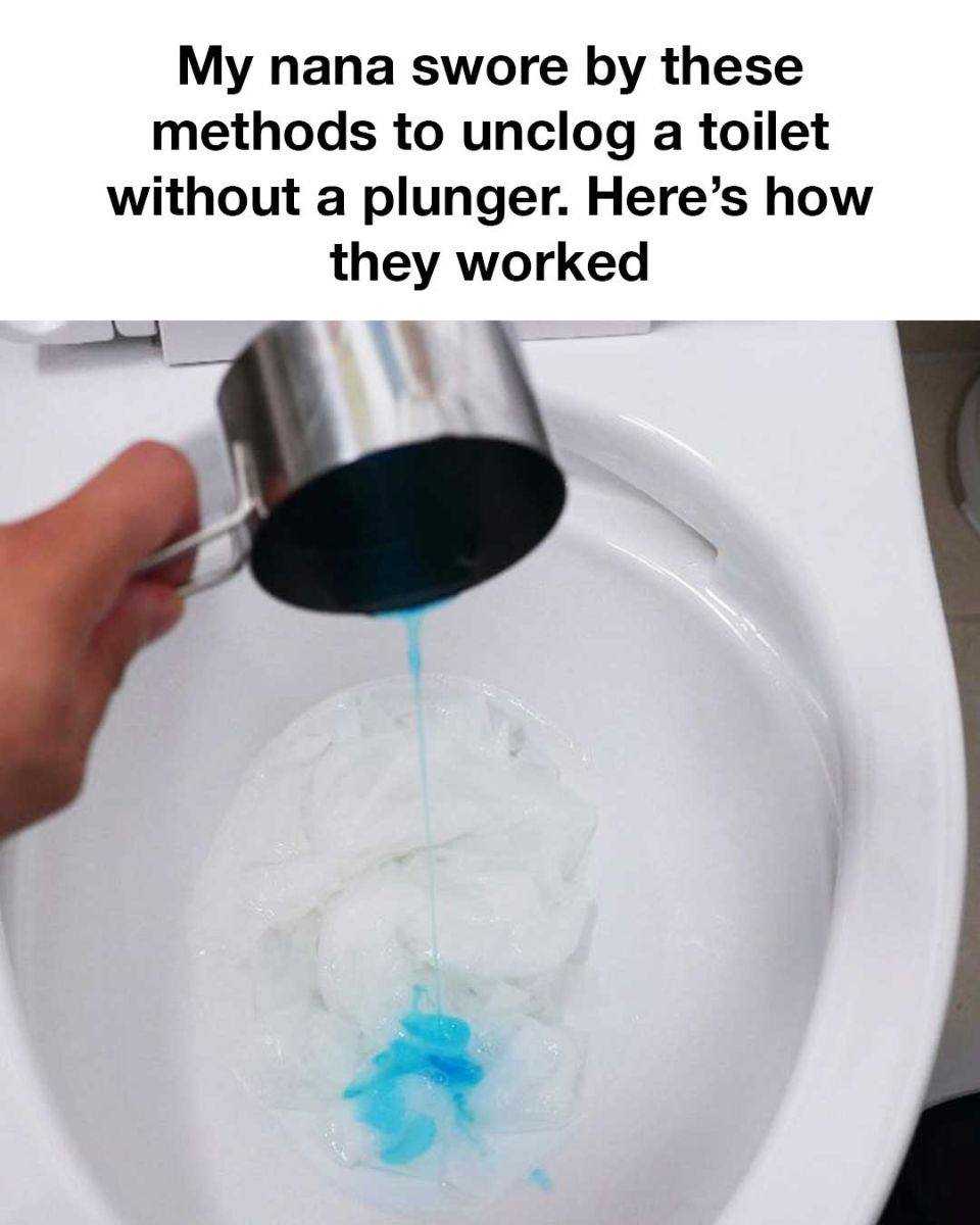 Never tried #2 before!In the hustle and bustle of modern life, facing a clogged toilet without a plunger at hand can feel like a crisis. Yet, with a bit of wisdom handed down through generations and practical know-how, it’s possible to tackle this inconvenience with ease. My nana was a treasure trove of such practical tips, always ready with an effective home remedy for the trickiest of household woes. Here, I share her foolproof methods to unclog a toilet without relying on a plunger, reflecting the ingenuity and resourcefulness of yesteryears that are just as valuable today.  Common Methods and Why They Matter In the realm of DIY home remedies, a few common techniques consistently stand out for their accessibility and effectiveness. These methods often rely on items readily available in most households, ensuring that anyone, at any moment, can address a clog without professional help or specialized tools. Understanding these methods not only prepares you for unexpected plumbing issues but also empowers you with practical skills that save time and money. Method One: Hot Water and Dish Soap One of the simplest, yet highly effective ways to unclog a toilet is using hot water and dish soap. Begin by heating a bucket of water—make sure it is hot but not boiling to avoid damaging the porcelain. While the water heats, squirt a generous amount of dish soap directly into the toilet bowl. The soap will begin to break down the clog, acting as a lubricant. Next, carefully pour the hot water into the bowl from about waist height to ensure force and effectiveness. Wait for a few minutes and if necessary, repeat the process. Often, the combination of the lubricating soap and the pressure of the hot water can dislodge even stubborn clogs.  Method Two: The Wire Hanger Technique Another handy method involves using a simple wire hanger. Begin by unbending the hanger until it’s straight, except for a small hook at the end. Cover the hook with a rag to prevent scratching the toilet, securing it with duct tape if needed. Carefully insert the hanger into the drain and gently twist and push until you feel the obstruction. The wire hook works to either push the clog through or pull it out. Though it requires a bit more effort and precision, this method is particularly useful for clogs caused by non-disposable items.  Method Three: Baking Soda and Vinegar For a solution rooted in chemistry, try using baking soda and vinegar—a dynamic duo known for its fizzing, cleaning power. Start by pouring one cup of baking soda into the toilet bowl, followed by two cups of vinegar. The mixture will fizz and bubble, working to break down the blockage. Let the solution sit for around thirty minutes. If the clog persists, follow with hot water to help push through the remaining obstruction. This natural and environmentally friendly method is excellent for dissolving organic materials causing the clog.  Method Four: The Plastic Bottle Trick see next Page