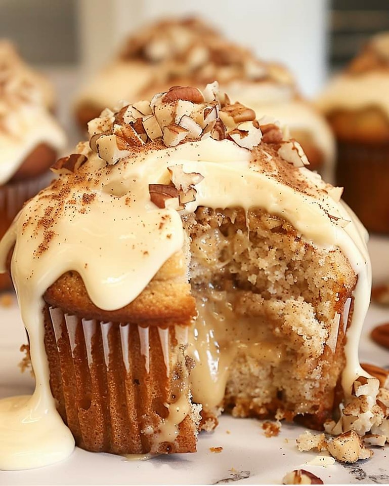 Banana Cinnamon Pecan Cupcakes