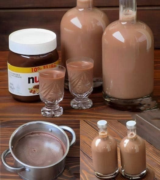 Nutella liqueur Ingredients: 300g Nutella 300ml whole milk 200ml whole cream (for a creamy texture) 150g caster sugar 200ml vodka (or white rum, depending on your preference) 1 teaspoon vanilla extract (optional) Instructions: