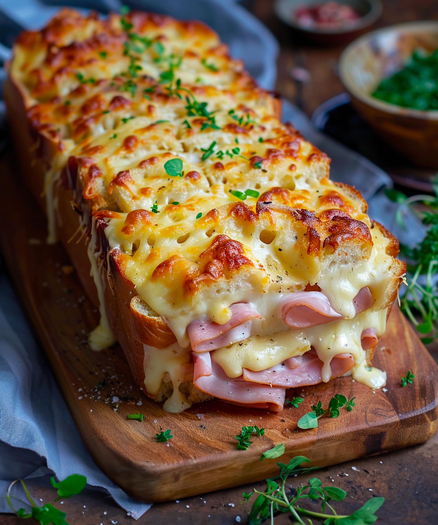 😋🍞 Gourmet Ham and Cheese Croque-Cake 🧀🥓