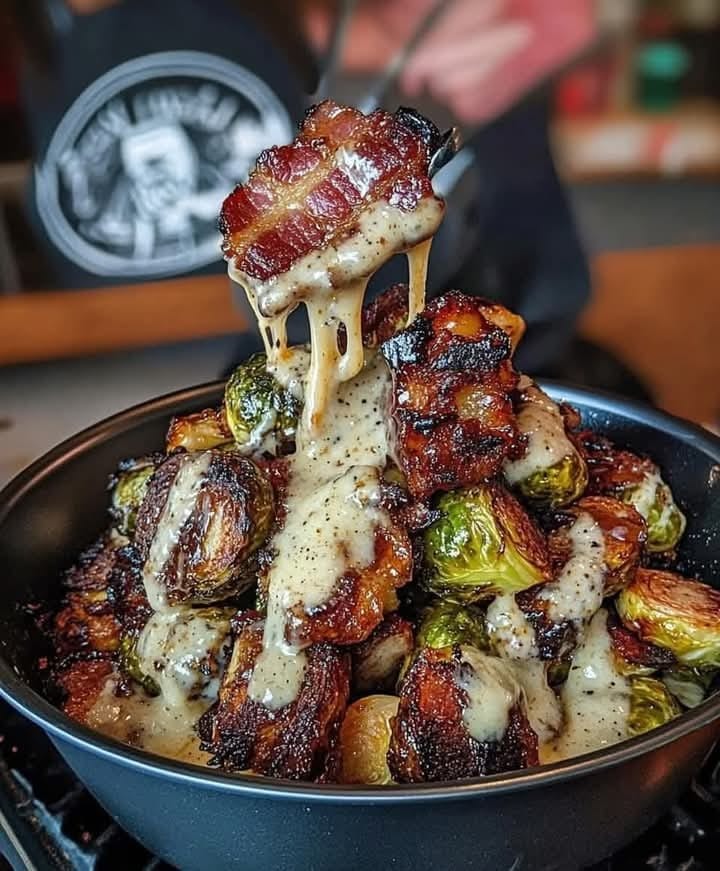 Honey-Glazed Roasted Brussels Sprouts with Bacon