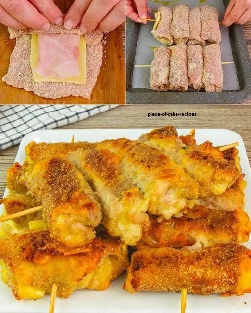 Chicken Rolls with Ham and Cheese.