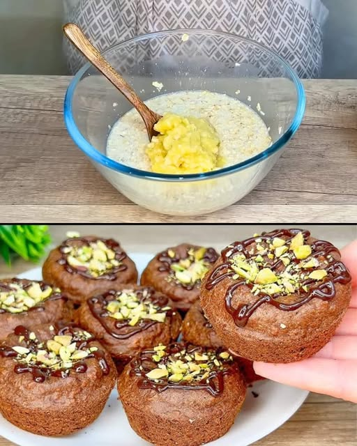 Heavenly Oatmeal Banana Muffins with Cocoa and Coconut