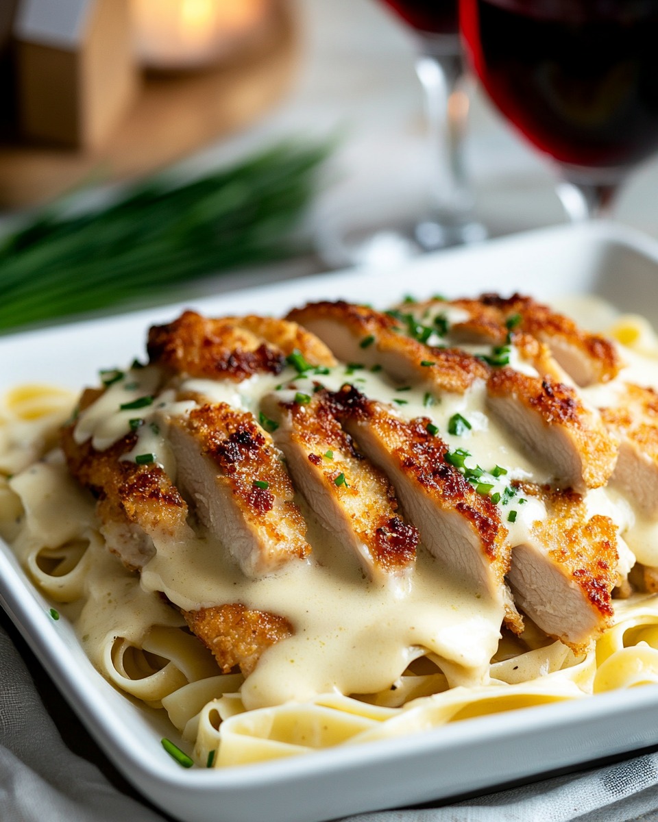 🍗🧄 Crispy Chicken Alfredo 🍝🧀