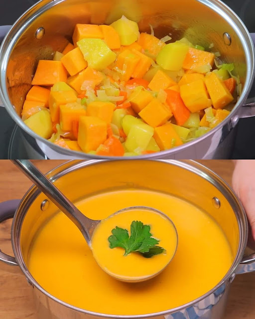 This pumpkin soup is so delicious that I make it every day! Vegetable soup in 30 minutes!