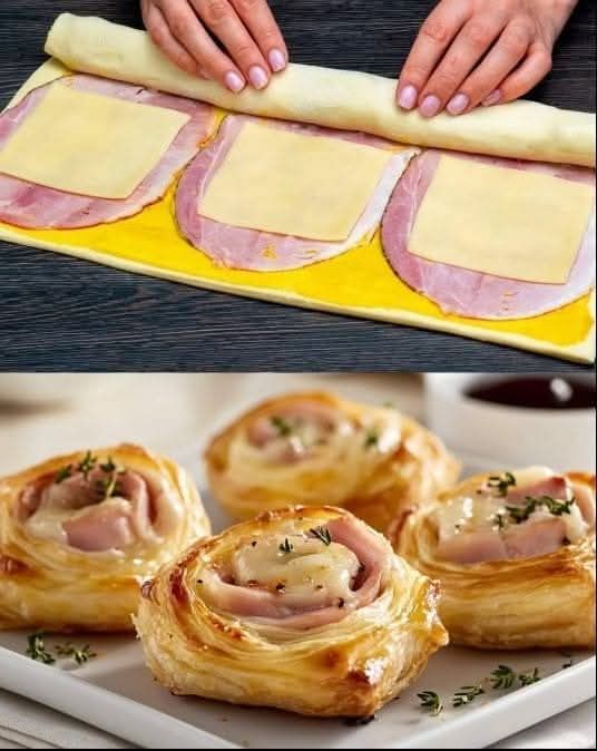 Here’s a simple and delicious recipe for Ham and Cheese Puff Pastry