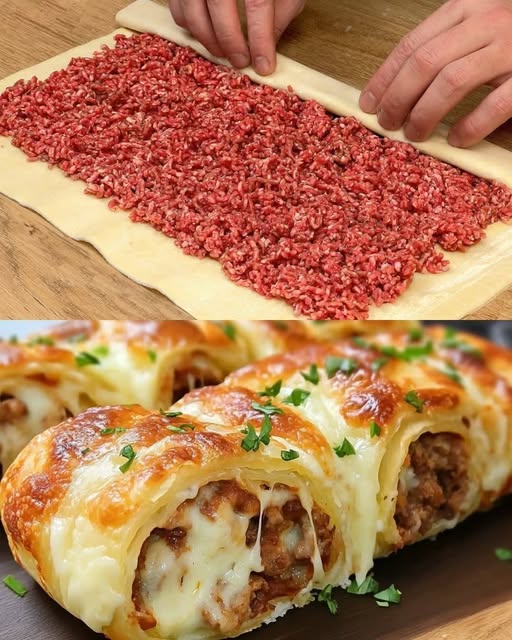 Savory Puff Pastry with Minced Meat and Cheese December 23, 2024 by admin