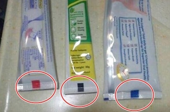 What do these calico stripes on the toothpaste tubes mean?