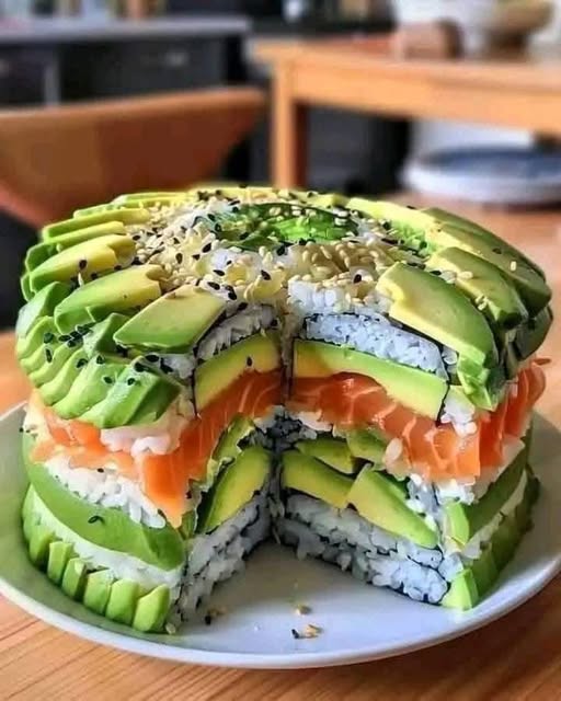 Avocado Sushi Cake