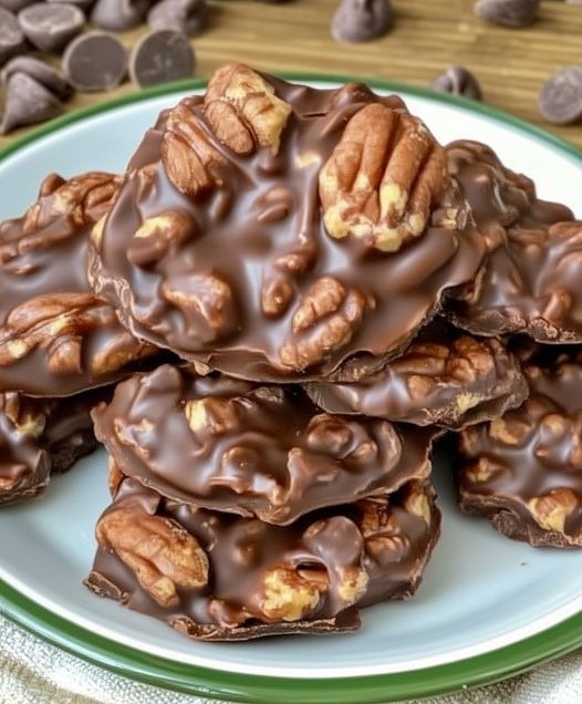 Chocolate Pecan Turtle Clusters