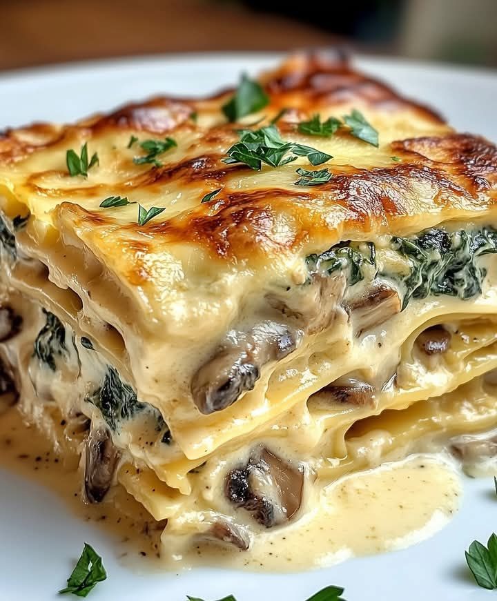 Creamy Spinach & Mushroom Lasagna – Don’t LOSE this Recipe