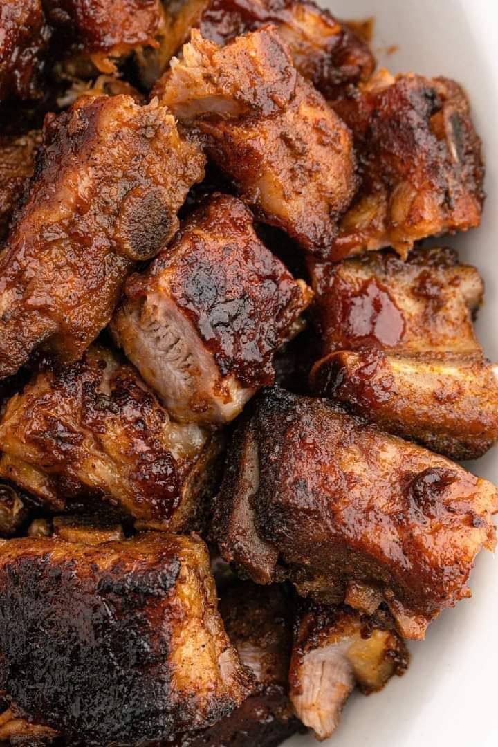 Pork ribs in BBQ sauce