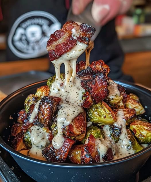 Honey-Glazed Roasted Brussels Sprouts with Bacon