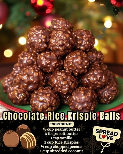 Christmas Chocolate Rice Krispie BallsChristmas Chocolate Rice Krispie Balls