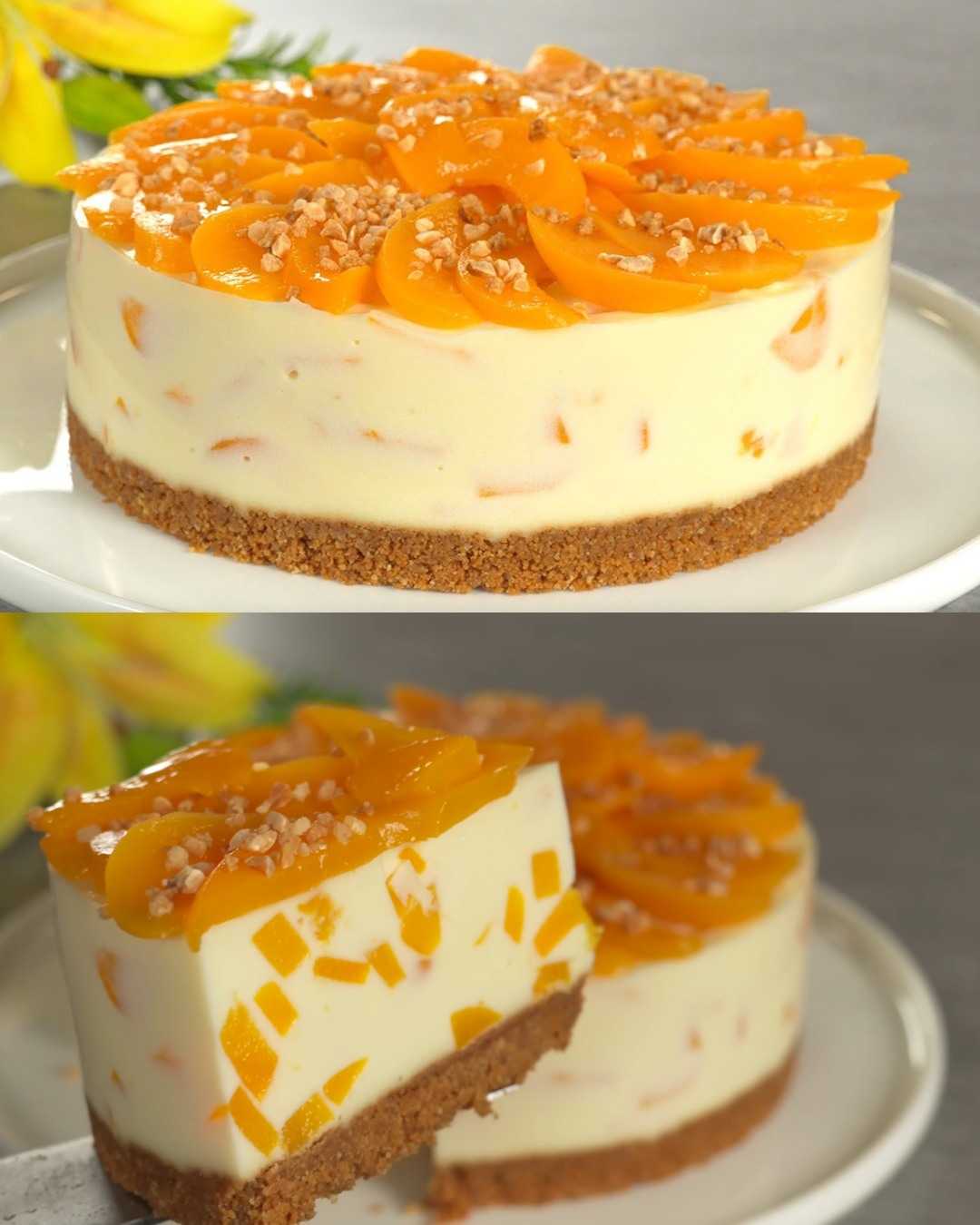 No Bake Peach Cheesecake