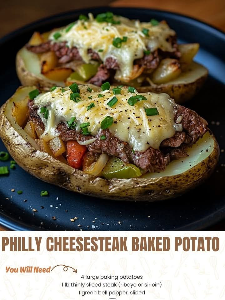 Philly Cheesesteak Baked Potato