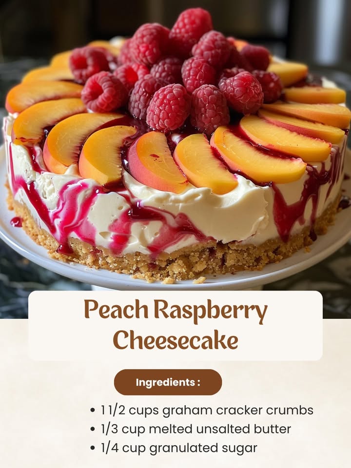 Peach Raspberry Cheesecake