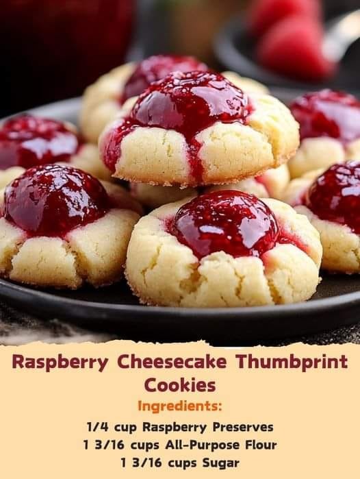 Raspberry Cheesecake Thumbprint Cookies