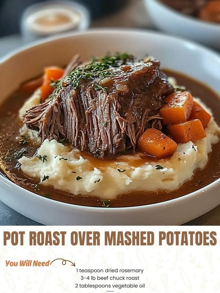 Pot Roast over Mashed Potatoes