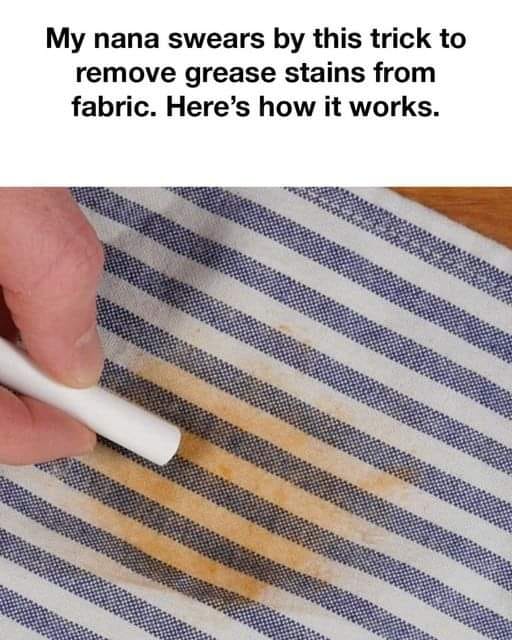 trick to remove grease stains from fabric