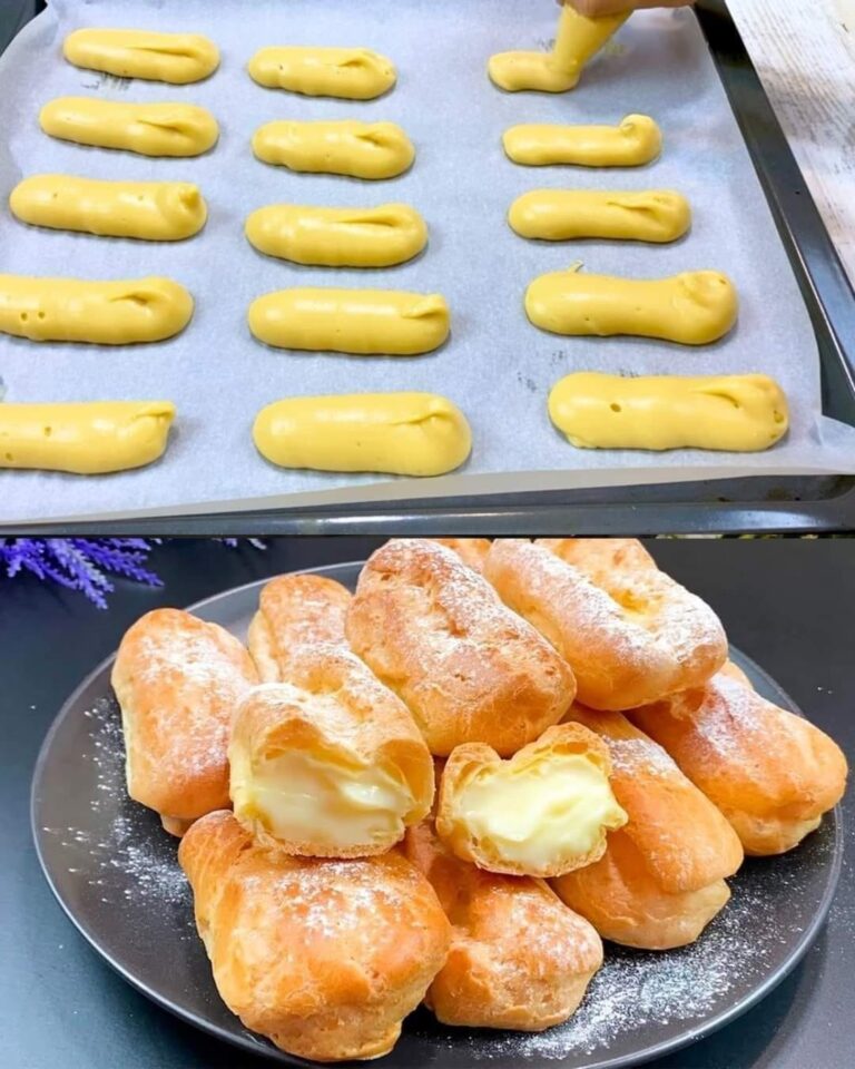 Traditional Eclairs with Cream Filling