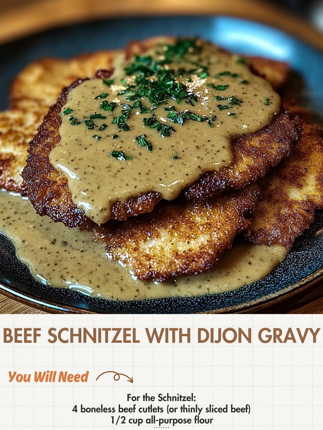 Beef Schnitzel with Dijon Gravy