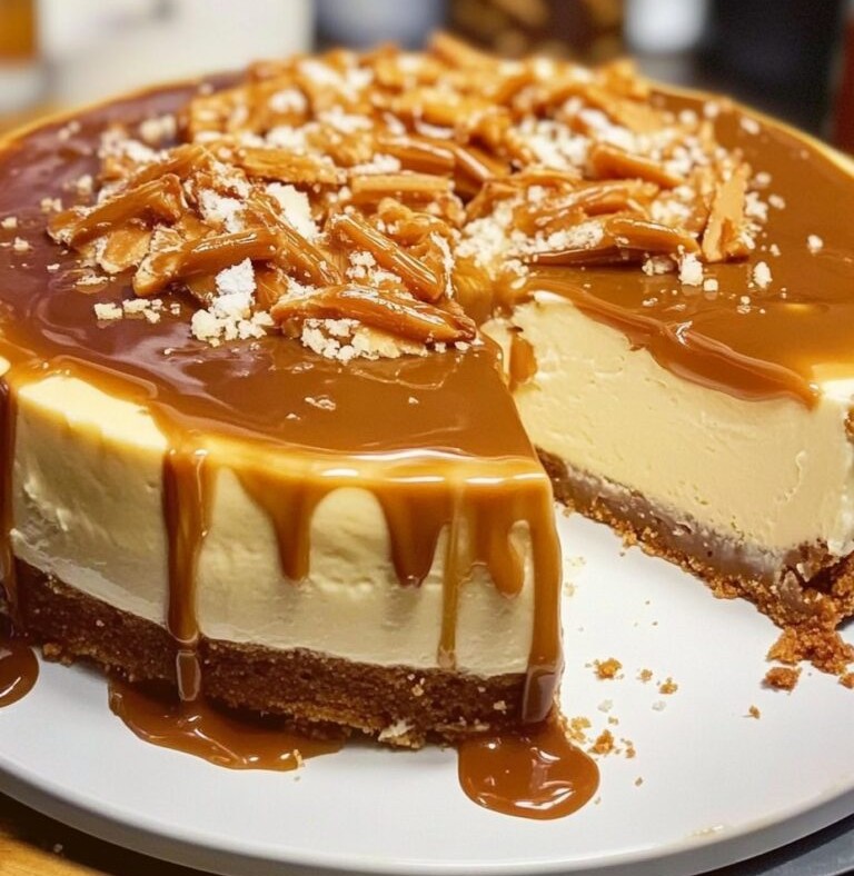 WHITE CHOCOLATE SALTED CARAMEL CHEESECAKE🍰