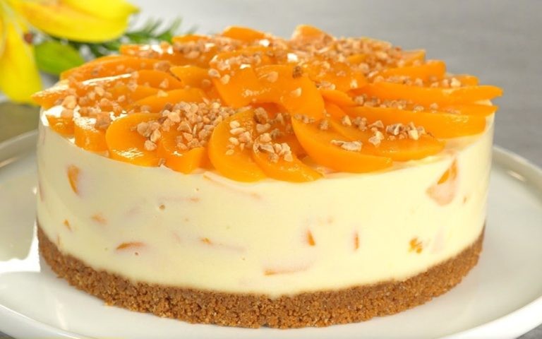 No Bake Peach Cheesecake