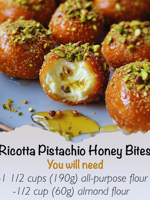 Ricotta Pistachio Honey Bites