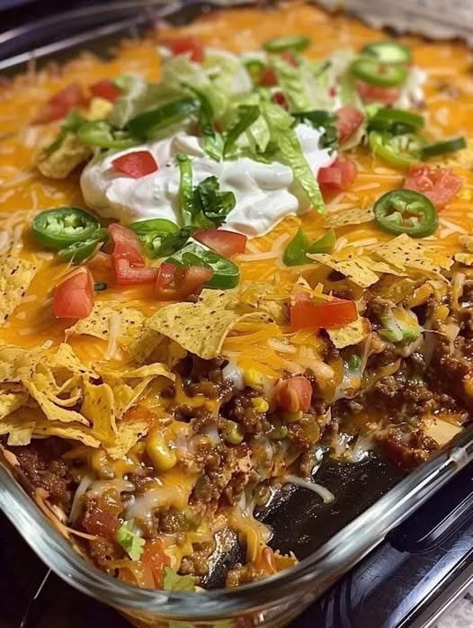 Walking taco casserole