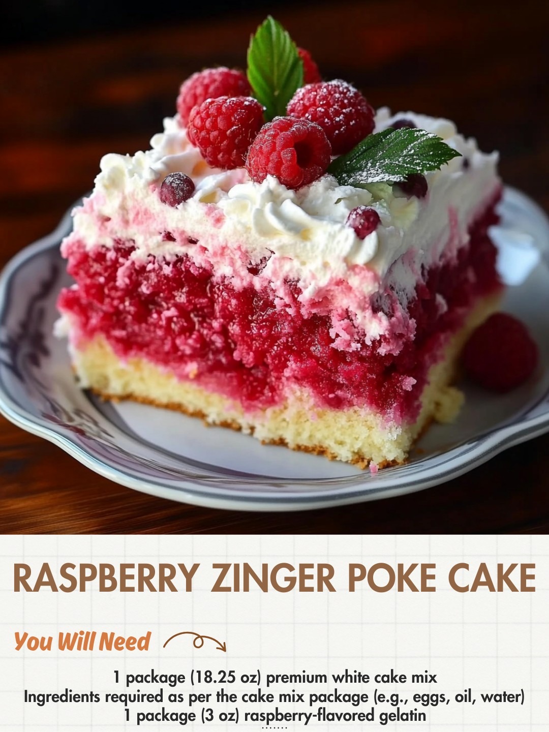 Raspberry Zinger Poke Cake