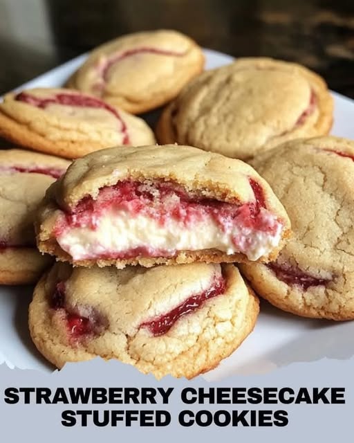 Strawberry Cheesecake Stuffed Cookies