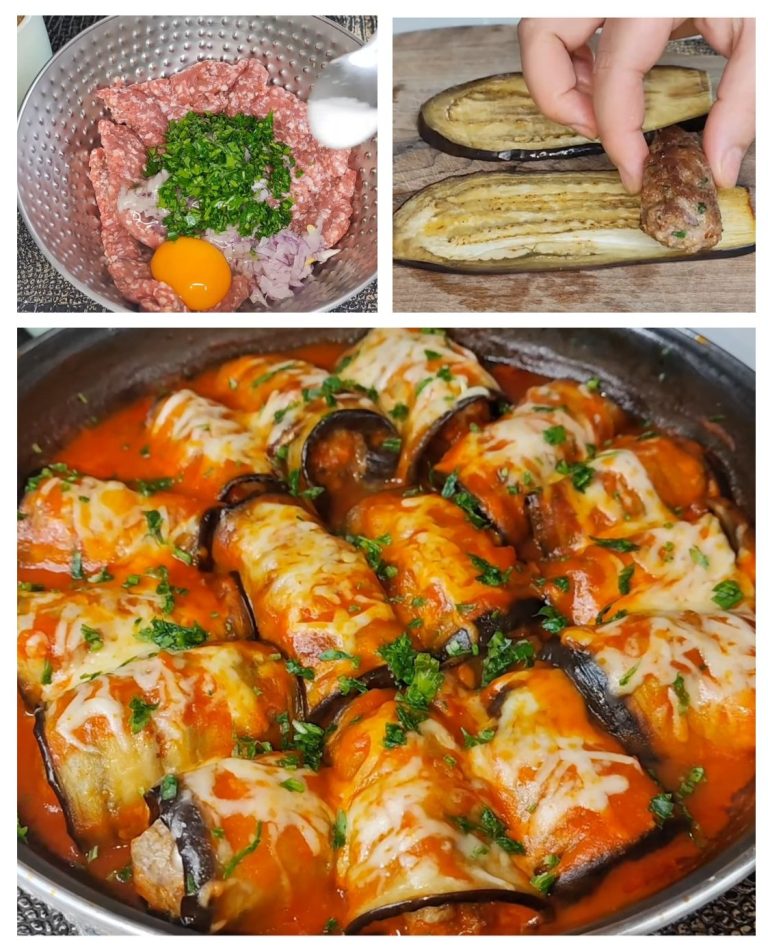 Stuffed eggplant rolls