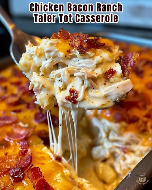 Chicken Bacon Ranch Tater Tot Casserole