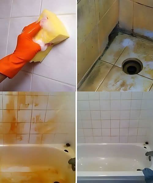 A great trick to clean bathroom tiles from soap scum and water stones